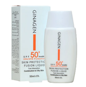 ضد آفتاب بی رنگ ژیناژن مدل Fusion liquid مناسب پوست چرب 50 میلی لیتر